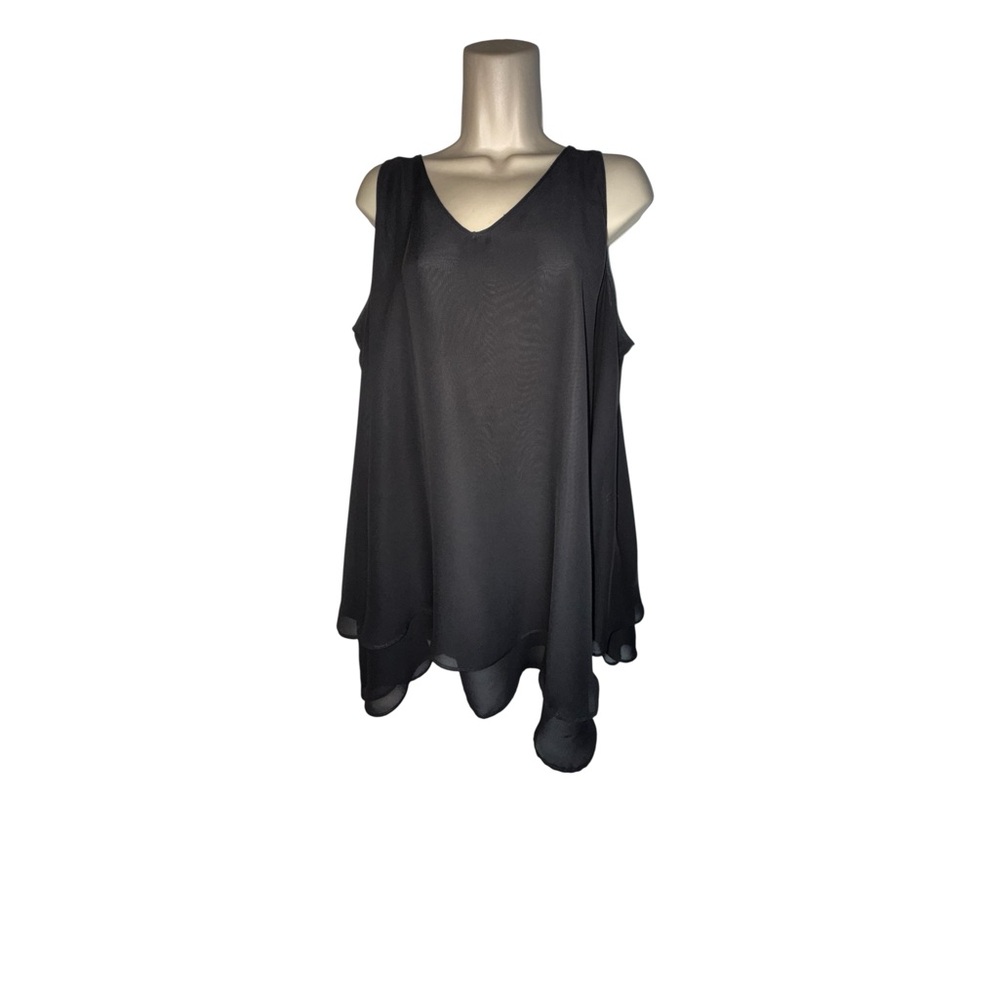Lane Bryant Black V-Neck Top